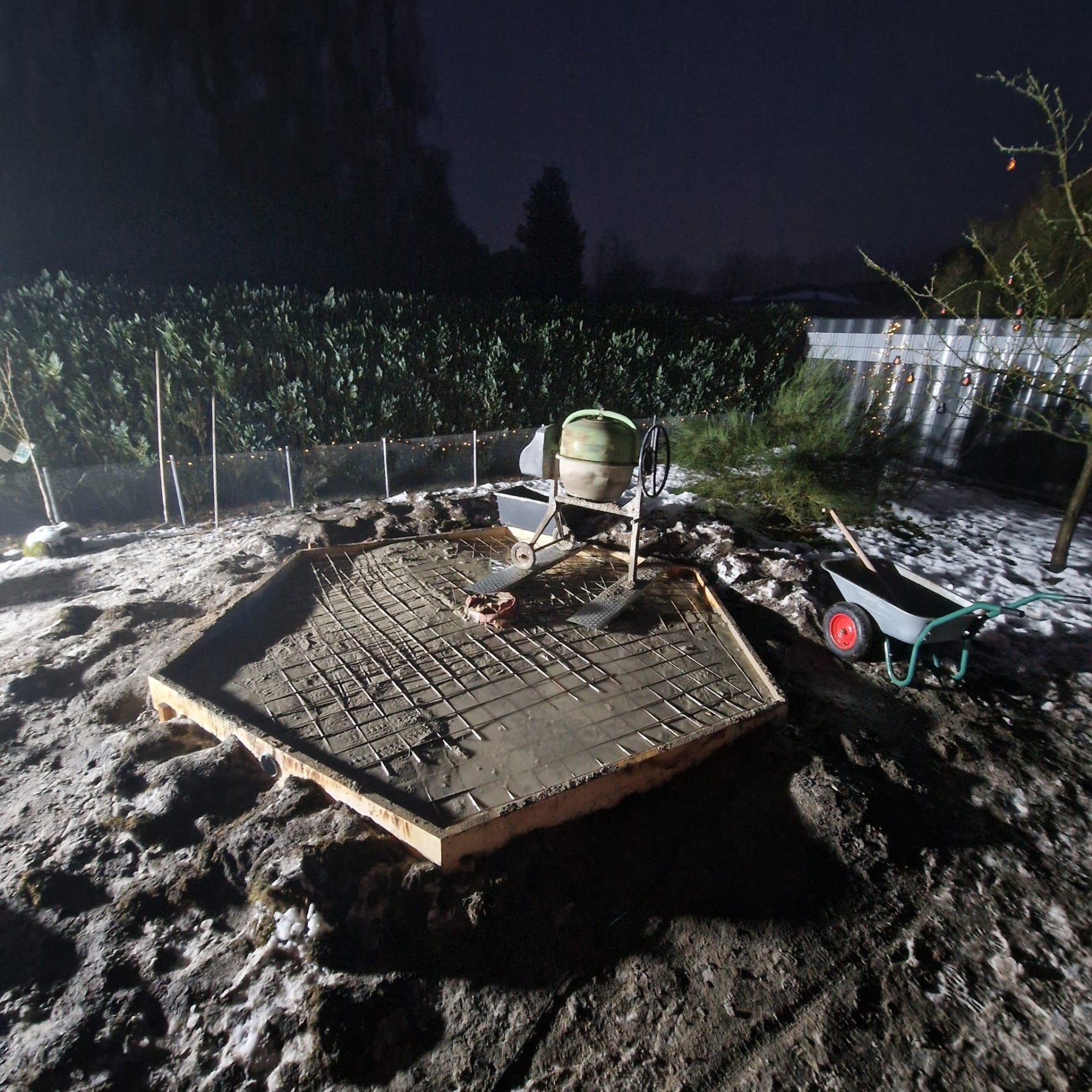 Fundament für eine Grillkota